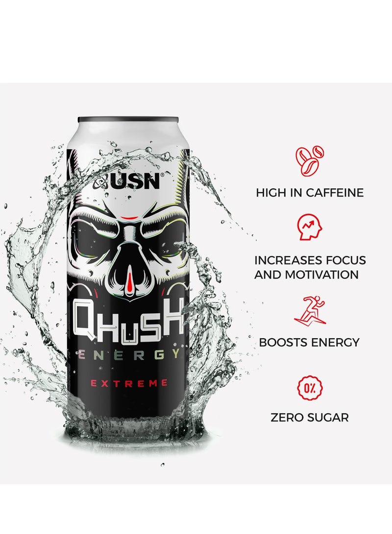 USN Qhush Energy Drink Extreme 500ML Pack Of Six Zero Sugar - Image 3