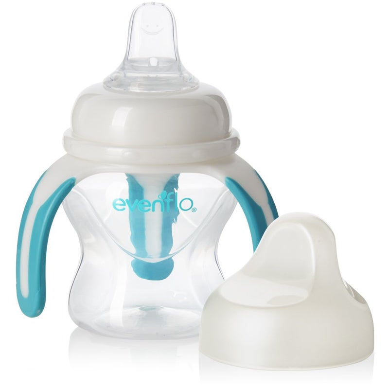 Evenflo Feeding Softflo Trainer Sippy Cup with Handle for Growing Baby and Toddler Clear 5 Ounce Pack of 1