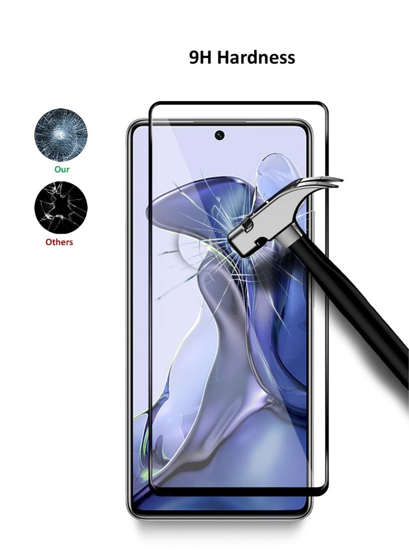 Wtech Premium E2E Full Glue Full Cover Tempered Glass Screen Protector For Xiaomi 11T / 11T Pro 6.67 Inch Clear/Black - Image 3