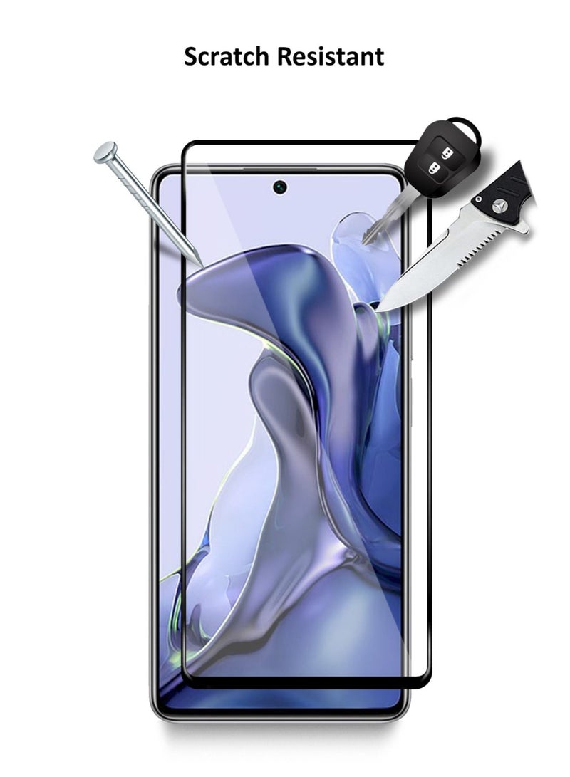 Wtech Premium E2E Full Glue Full Cover Tempered Glass Screen Protector For Xiaomi 11T / 11T Pro 6.67 Inch Clear/Black - Image 2
