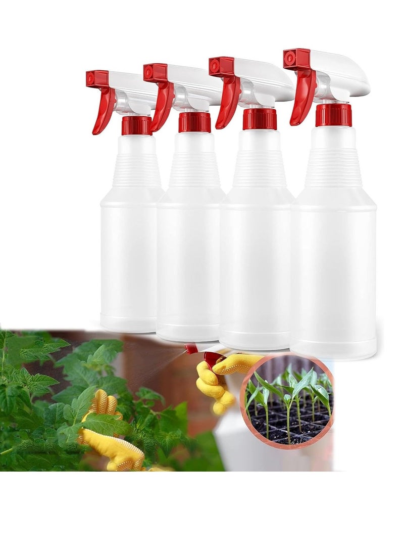 Excefore Spray Bottles (4 Pack,16 Oz), Refillable Empty Plastic Water Spraying Bottle for Cleaning Solutions, Hair Spray, Car Detail, Watering Plants, Heavy Duty Mist Stream Sprayer - Image 1