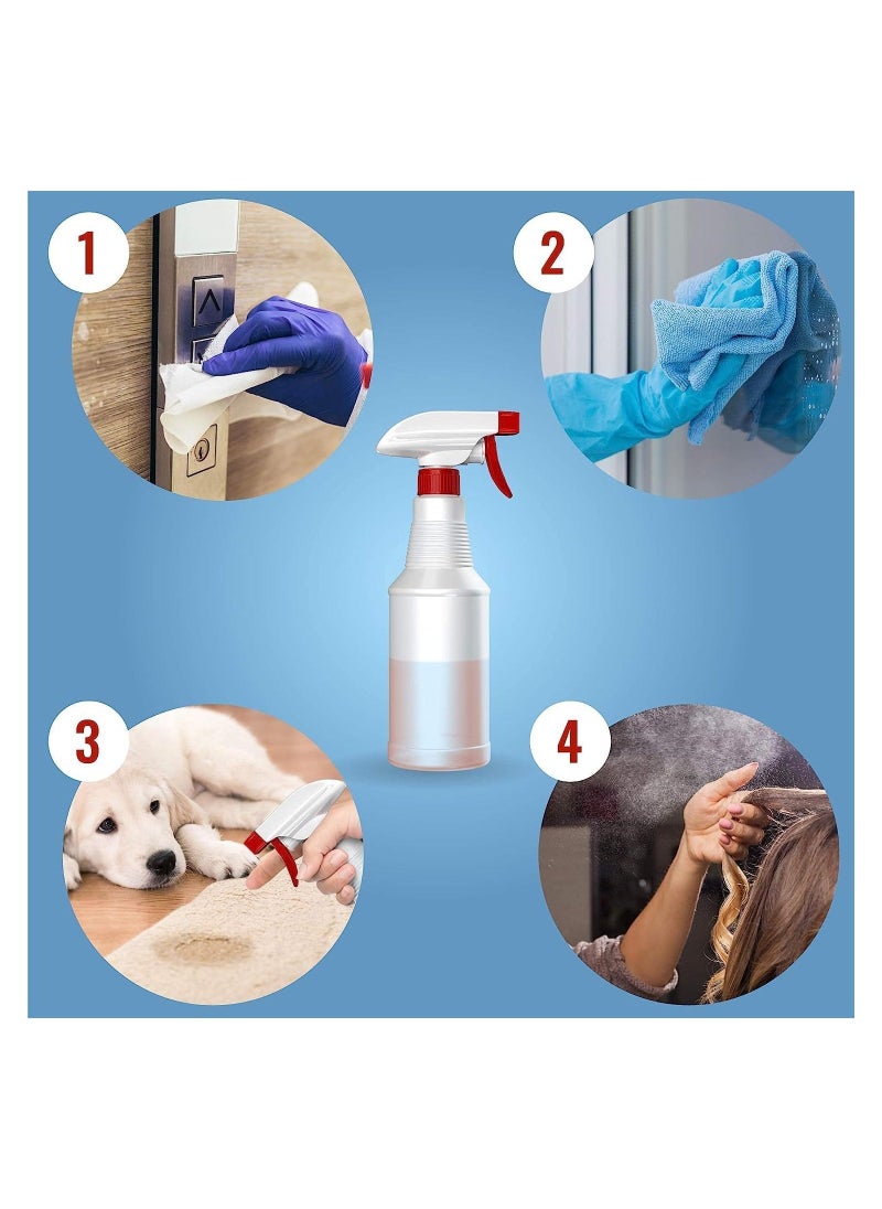 Excefore Spray Bottles (4 Pack,16 Oz), Refillable Empty Plastic Water Spraying Bottle for Cleaning Solutions, Hair Spray, Car Detail, Watering Plants, Heavy Duty Mist Stream Sprayer - Image 3