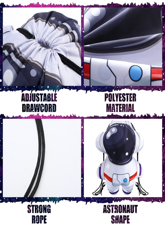كينغدير مجموعة هدايا حفلات الفضاء الخارجي من كينجدر، 12 قطعة، أكياس برباط على شكل رائد فضاء، حقائب هدايا للأطفال - Image 3