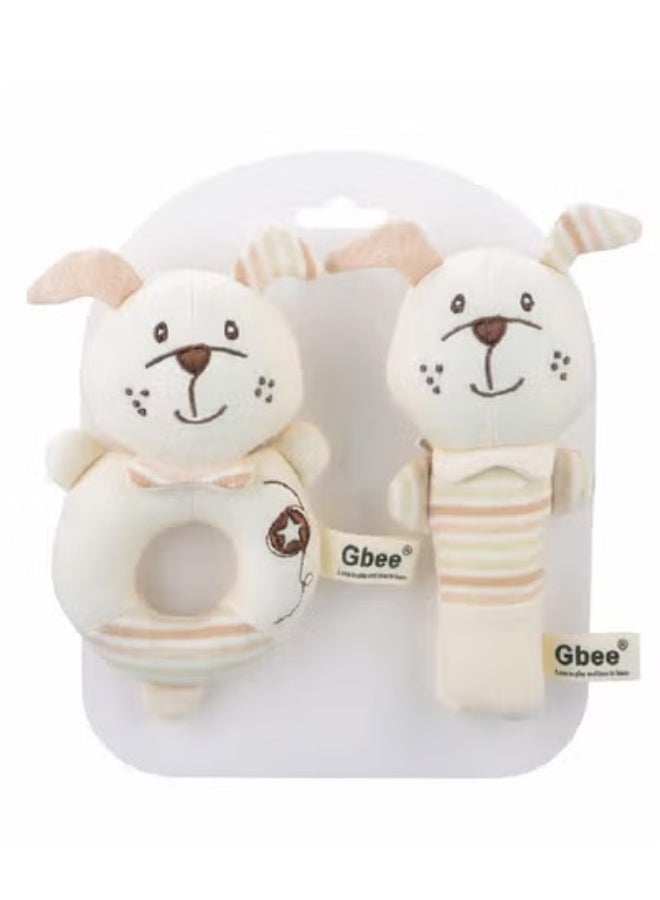 جبيه طقم ألعاب خشخيشات من القطن العضوي مصنوع من مواد عالية الجودة للأطفال، ألعاب تعليمية للأطفال الرضع - Image 1