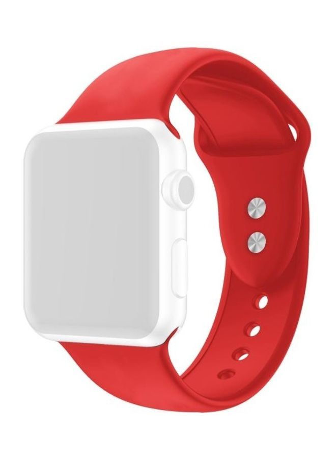 نيبمينينت سوار بديل مزدوج من السيليكون لساعة أبل ووتش سيريز 7/6/5/4/3/2/1/SE 38/40/41 مم أحمر - Image 1