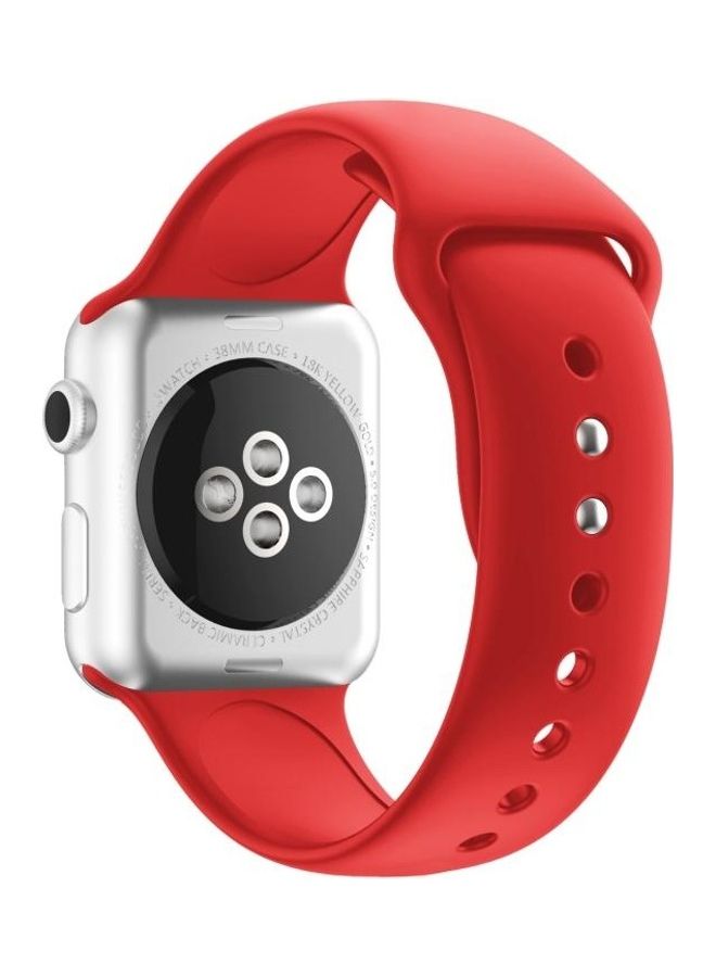 نيبمينينت سوار بديل مزدوج من السيليكون لساعة أبل ووتش سيريز 7/6/5/4/3/2/1/SE 38/40/41 مم أحمر - Image 2