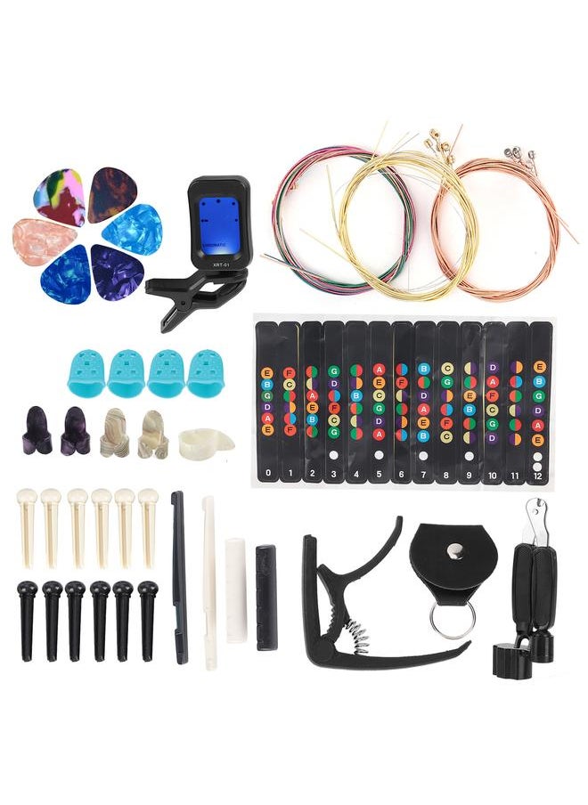 Thoraya - Guitar String Replacement Kit Accessory Set Changing Tool Pack Pick Pin Capo Tuner Winder - Image 1