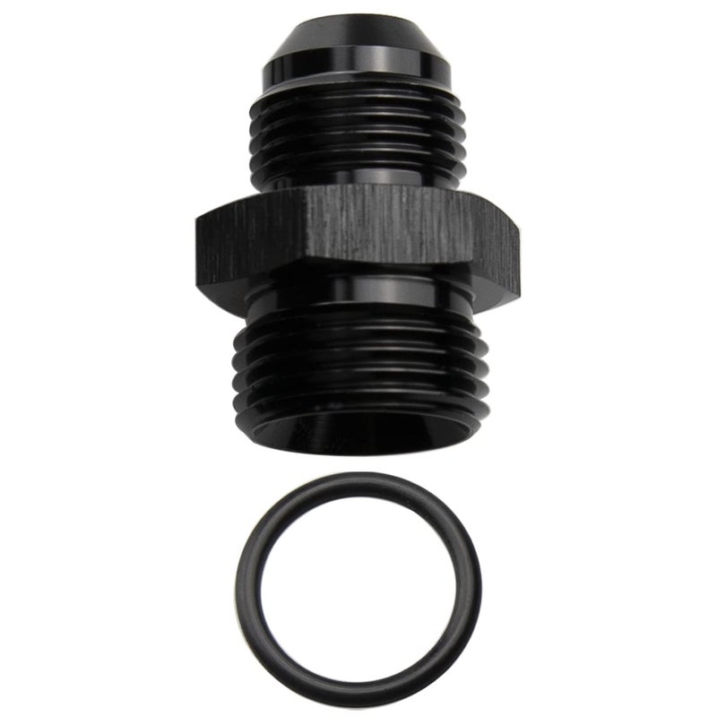 KRD PERFORMANCE Straight Aluminum 10AN Male Flare to 8AN ORB o ring Boss Port Fuel Pump Rail Adapter Fitting, Black - Image 4