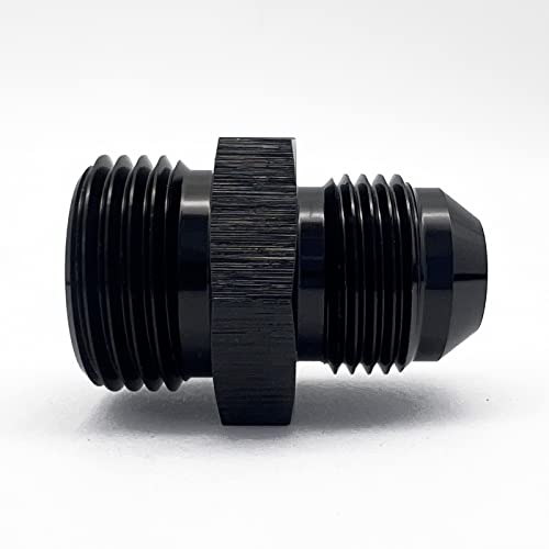 KRD PERFORMANCE Straight Aluminum 10AN Male Flare to 8AN ORB o ring Boss Port Fuel Pump Rail Adapter Fitting, Black - Image 3