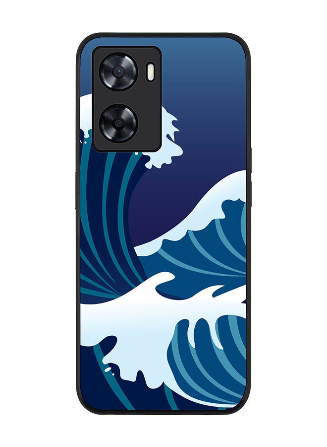 Stylizedd Rugged Black edge case for Oppo A57 4G/Oppo A77 4G/Oppo A77s Slim fit Soft Case Flexible Rubber Edges Anti Drop TPU Gel Thin Cover - Japanese Sea - Image 1