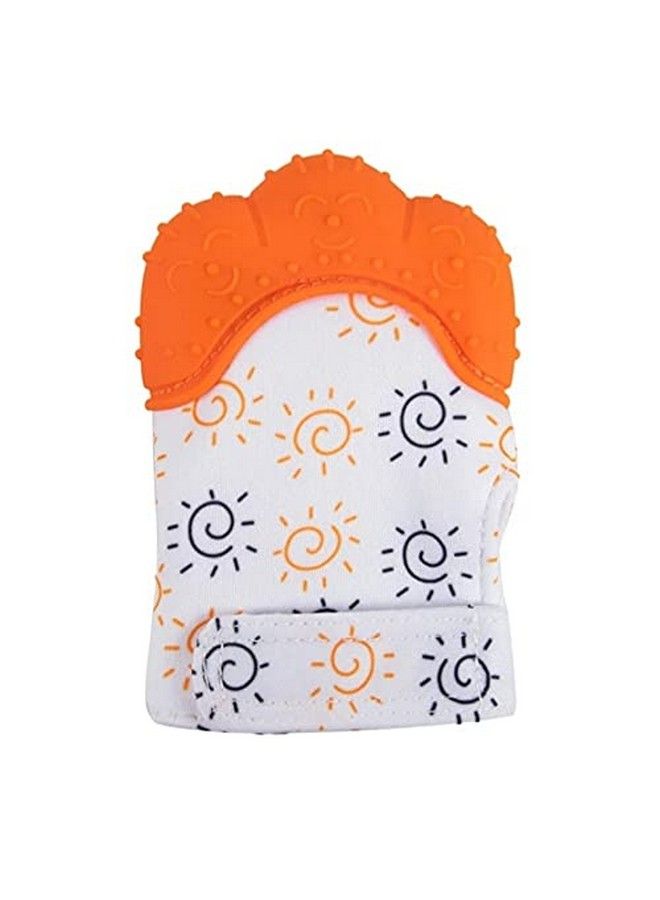DaKos Teething Mitten Soft Foodgrade Silicone Teether Mitten Glove Handy Teething Mit Toy For Selfsoothing Bpafree For 3�12 Months Infants (Sun Orange Pack Of 1) - Image 1