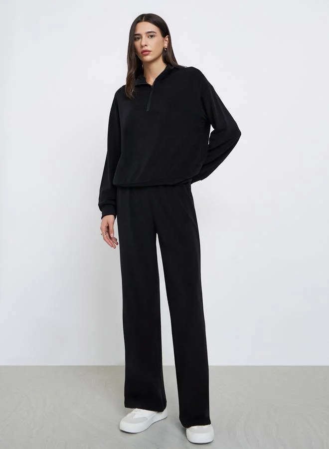 Styli Black Fleece Sweatshirt and Joggers Co-Ords