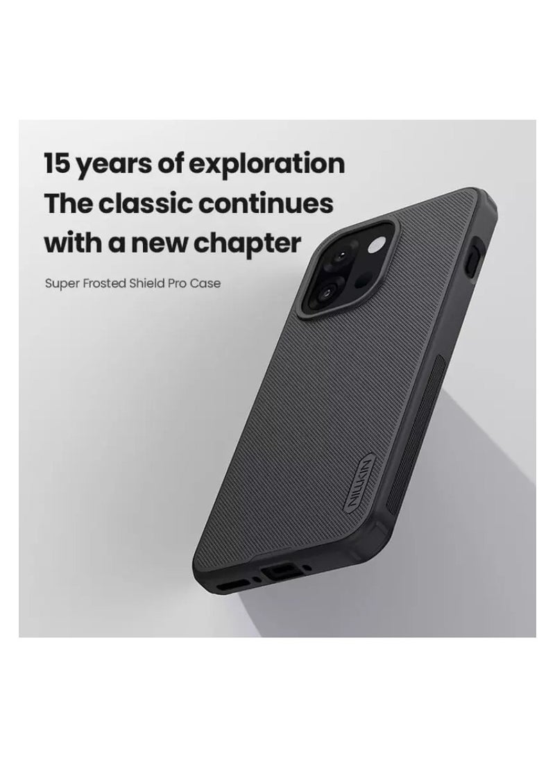 Nillkin غطاء سوبر فروسيد شيلد برو لهاتف OnePlus 13T / 13S – غطاء واقي غير قابل للانزلاق بلمسة غير لامعة مع امتصاص للصدمات، وحماية عدسة مرتفعة، وتناسب دقيق – أسود - Image 2