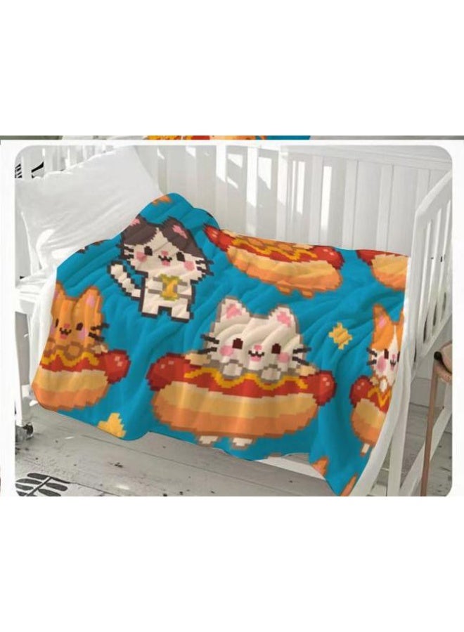 عام بطانية رقيقة من الفانيلا الكرتونية للأطفال والرضع (دافئة ومريحة، ومناسبة للنوم والألعاب) 70 سم * 100 سم - Image 2