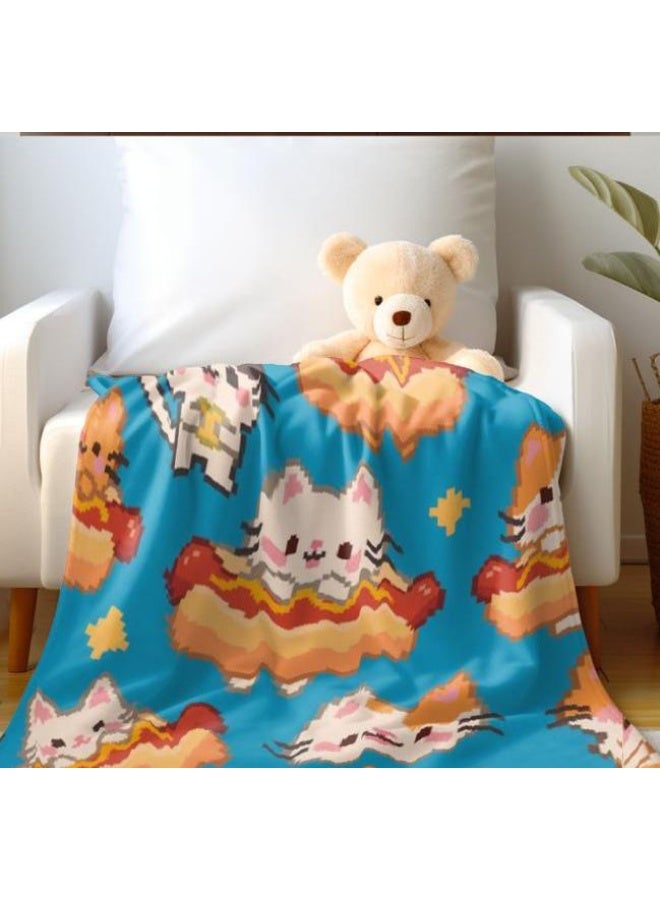 عام بطانية رقيقة من الفانيلا الكرتونية للأطفال والرضع (دافئة ومريحة، ومناسبة للنوم والألعاب) 70 سم * 100 سم - Image 1