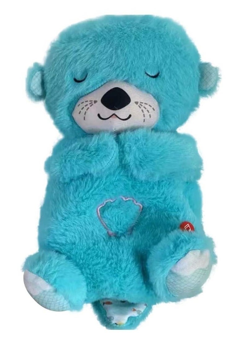 general Baby Sound Machine Soothe 'N Snuggle Otter Portable Plush Baby Toy with Sensory Details Music Lights & Rhythmic Breathing Motion (Blue) - Image 1