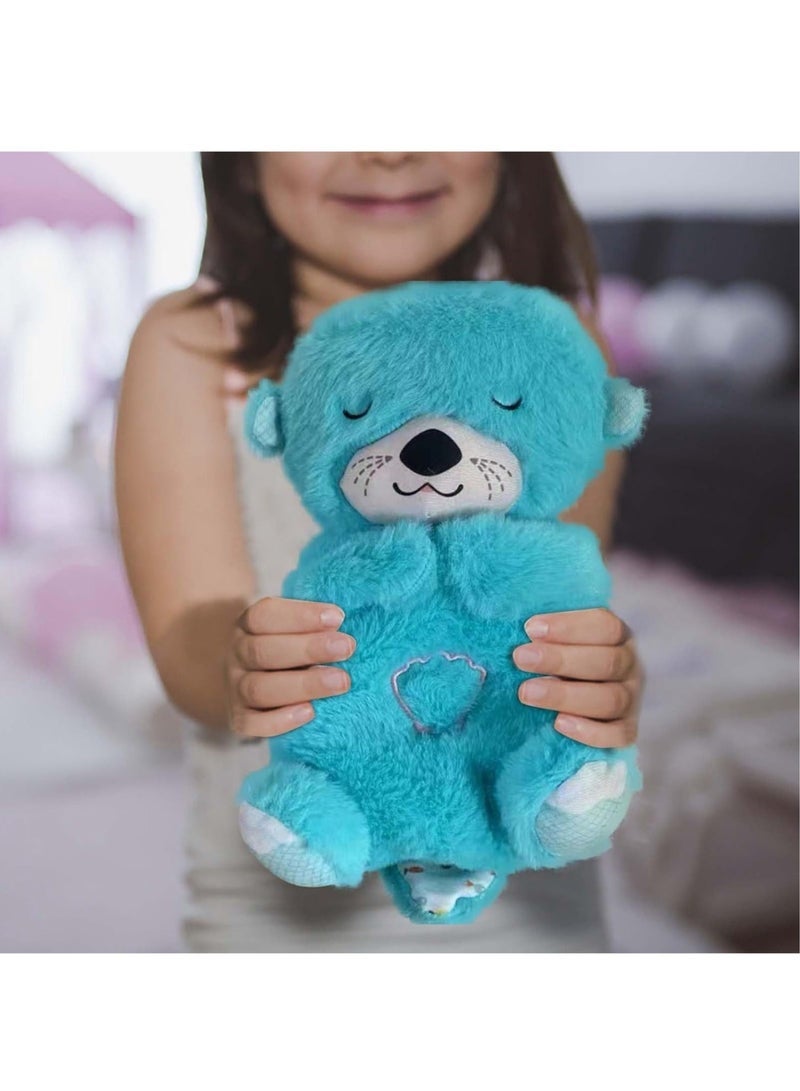 general Baby Sound Machine Soothe 'N Snuggle Otter Portable Plush Baby Toy with Sensory Details Music Lights & Rhythmic Breathing Motion (Blue) - Image 4