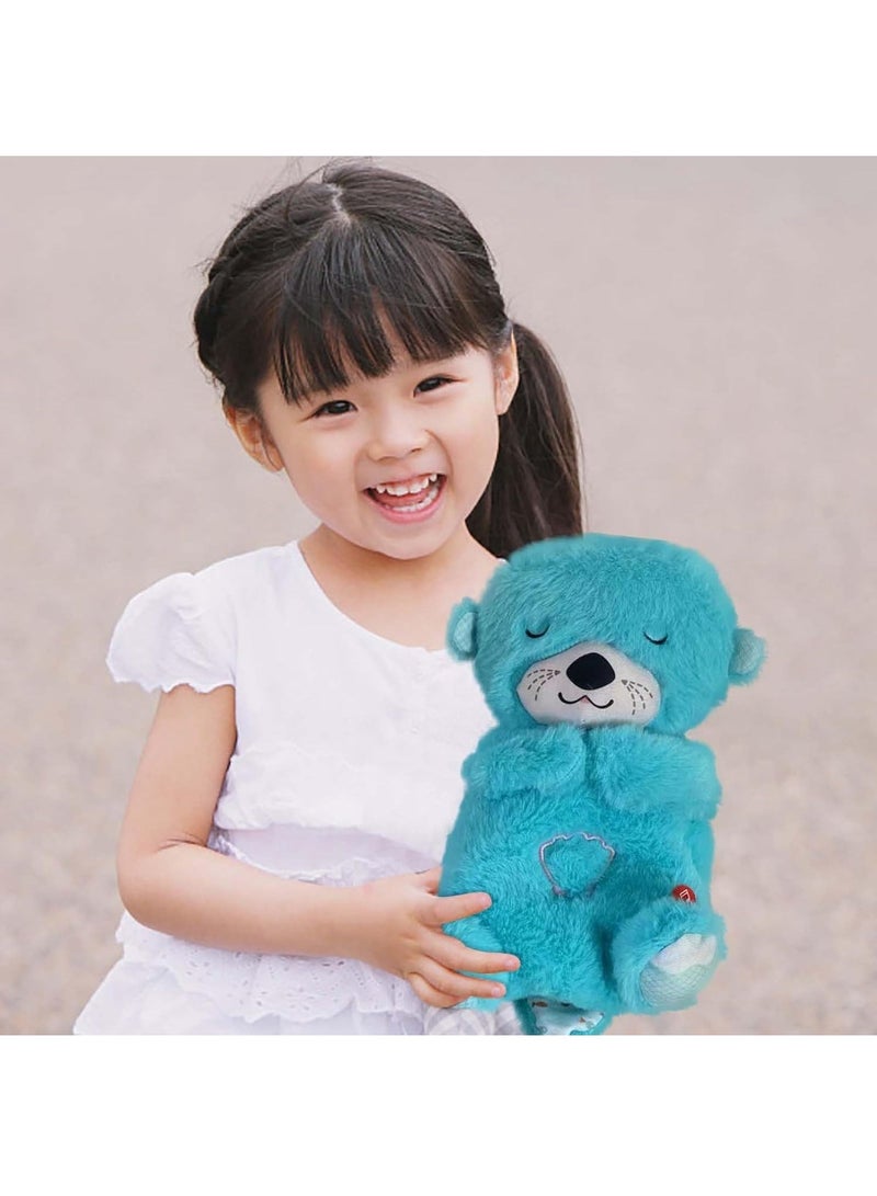 general Baby Sound Machine Soothe 'N Snuggle Otter Portable Plush Baby Toy with Sensory Details Music Lights & Rhythmic Breathing Motion (Blue) - Image 5