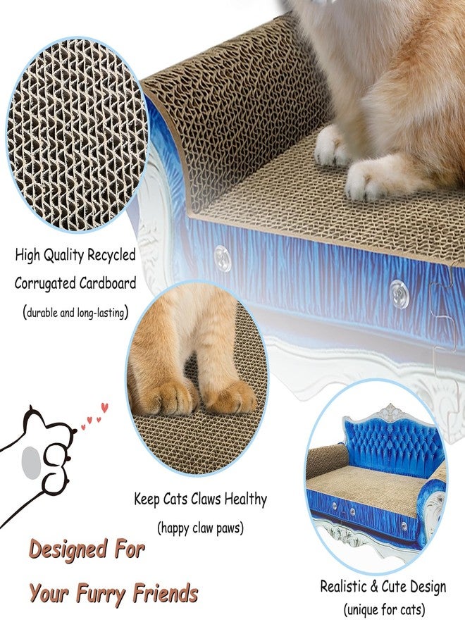 INRLKIT Luxury Cardboard Cat Scratcher Sofa Bed, Couch Shaped Cat Scratching Board, Cat Scratch Lounge with Catnip, Cat Scratcher for Indoor Cats - Image 3