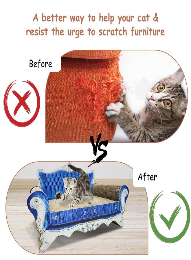INRLKIT Luxury Cardboard Cat Scratcher Sofa Bed, Couch Shaped Cat Scratching Board, Cat Scratch Lounge with Catnip, Cat Scratcher for Indoor Cats - Image 4