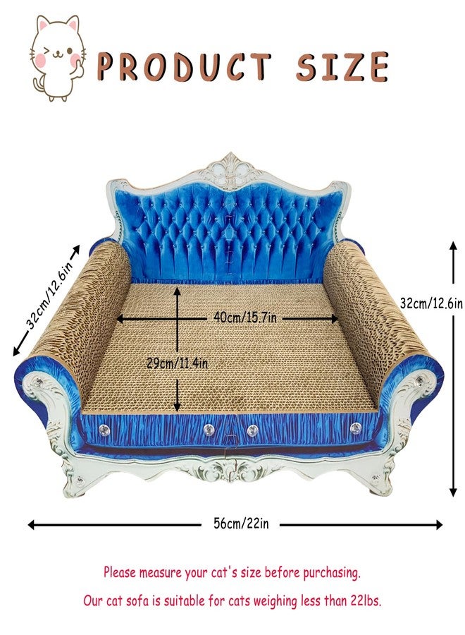 INRLKIT Luxury Cardboard Cat Scratcher Sofa Bed, Couch Shaped Cat Scratching Board, Cat Scratch Lounge with Catnip, Cat Scratcher for Indoor Cats - Image 2