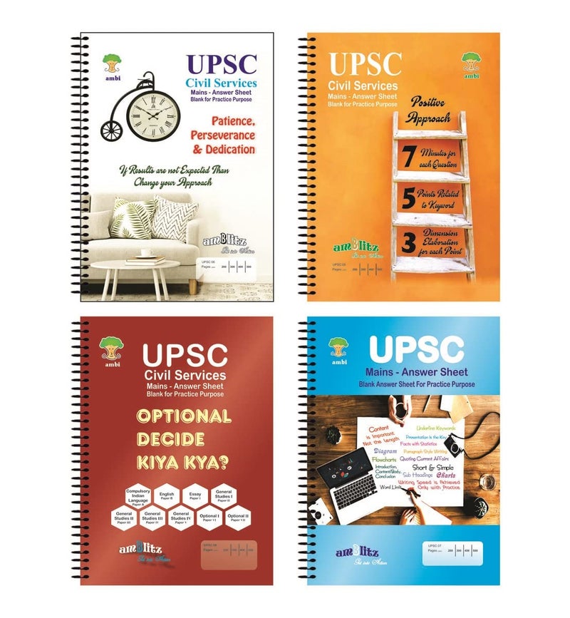 amblitz UPSC Answer Writing Sheets | 200 Pages | Pack of 5 Notebook | 70 GSM Thick Paper | Civil Service Exam | PSC | UPSC Mains | Pre Printed Margins - Image 4