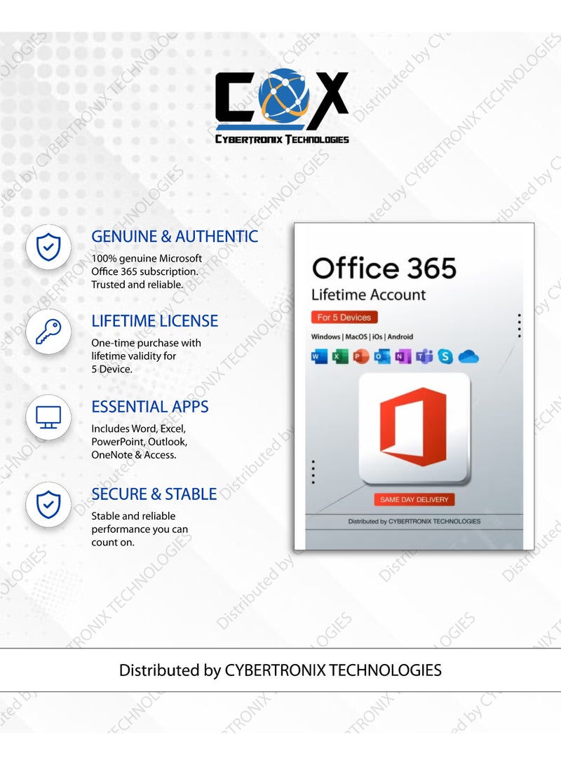Quick Heal Office 365 Lifetime Account for 5 Devices (Windows, Android, MAC, iOS & Online) + Quick Heal Antivirus pro for 5 Windows Device 1 Year | Digital Subscription | SAME DAY DELIVERY - Image 2