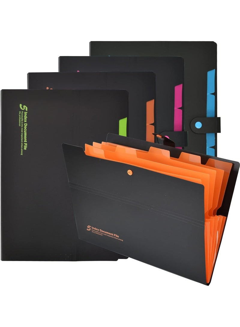 أوزيغالور مجلد ملفات قابل للتوسيع مقاس A4 مع 5 جيوب، منظم مستندات محمول لإدارة الأوراق، مناسب للسفر - Image 1
