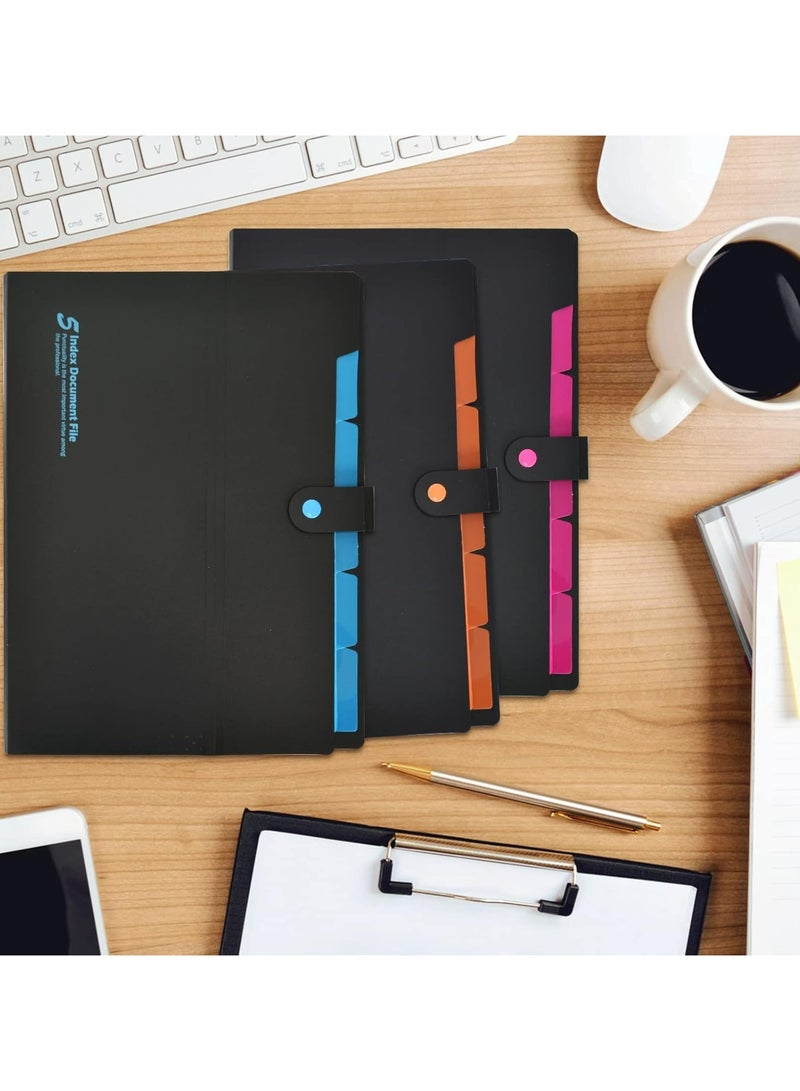 أوزيغالور مجلد ملفات قابل للتوسيع مقاس A4 مع 5 جيوب، منظم مستندات محمول لإدارة الأوراق، مناسب للسفر - Image 3
