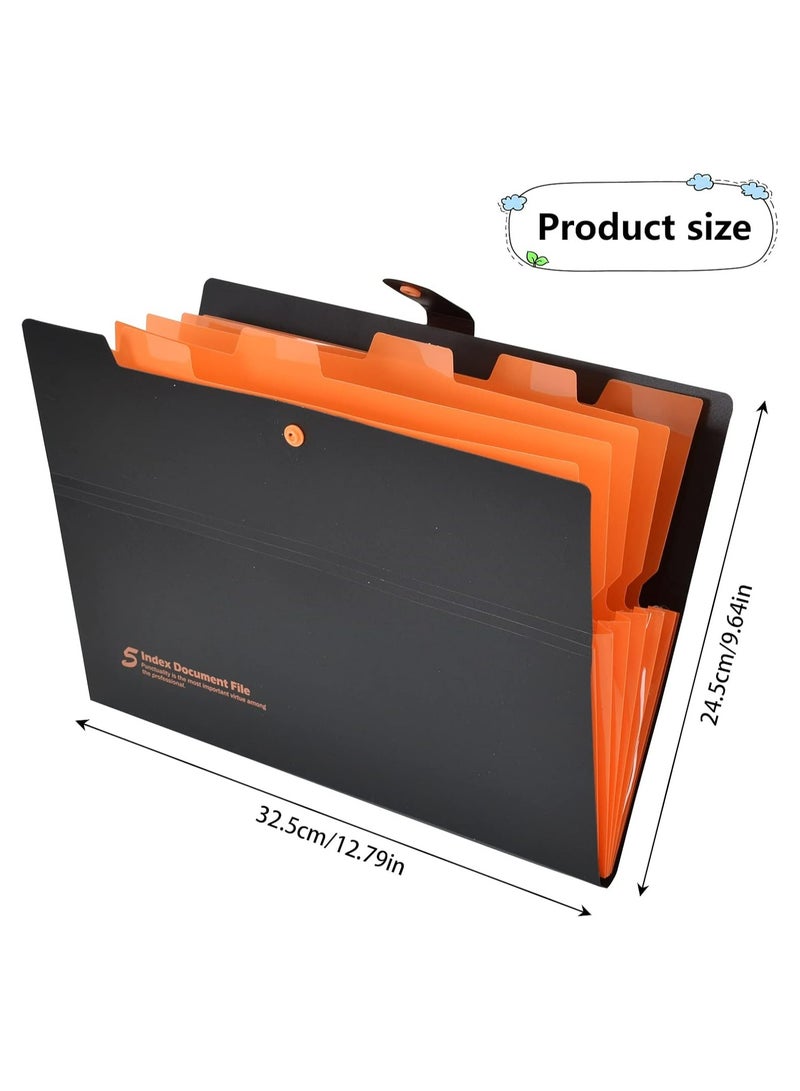 أوزيغالور مجلد ملفات قابل للتوسيع مقاس A4 مع 5 جيوب، منظم مستندات محمول لإدارة الأوراق، مناسب للسفر - Image 2