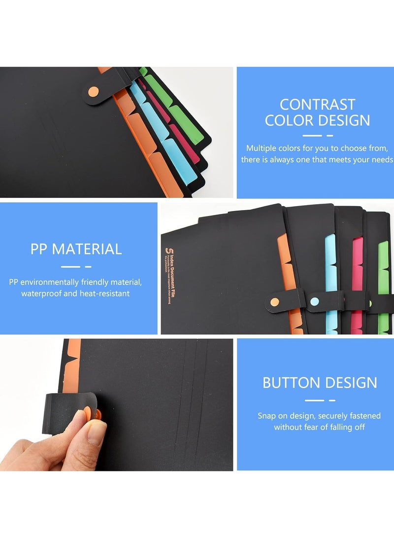 أوزيغالور مجلد ملفات قابل للتوسيع مقاس A4 مع 5 جيوب، منظم مستندات محمول لإدارة الأوراق، مناسب للسفر - Image 4
