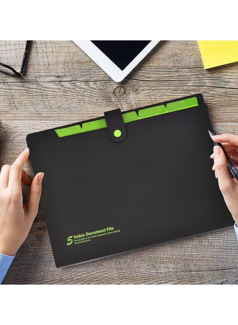 أوزيغالور مجلد ملفات قابل للتوسيع مقاس A4 مع 5 جيوب، منظم مستندات محمول لإدارة الأوراق، مناسب للسفر - Image 5