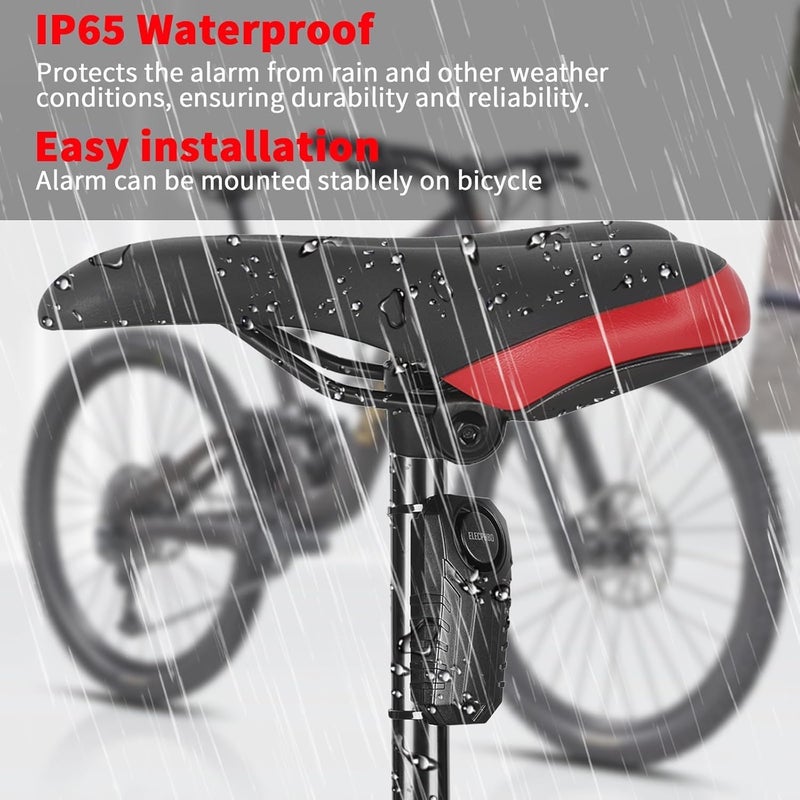 Elecphbo Anti Theft Burglar Bike Alarm with Remote, 110dB Wireless Anti-Theft Vibration Motorcycle Alarm, Door, Window & Vehicle Security Alarm System, Adjustable Sensitivity & Volume, Waterproof - Image 4