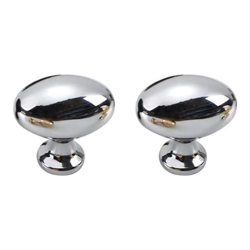 2 Pack Drawer Knob Oval Handles Dove Egg Knobs and Handles Wardrobe Door Drawer Bright Silver Pulls Bright Silver Length 34mm - Image 2