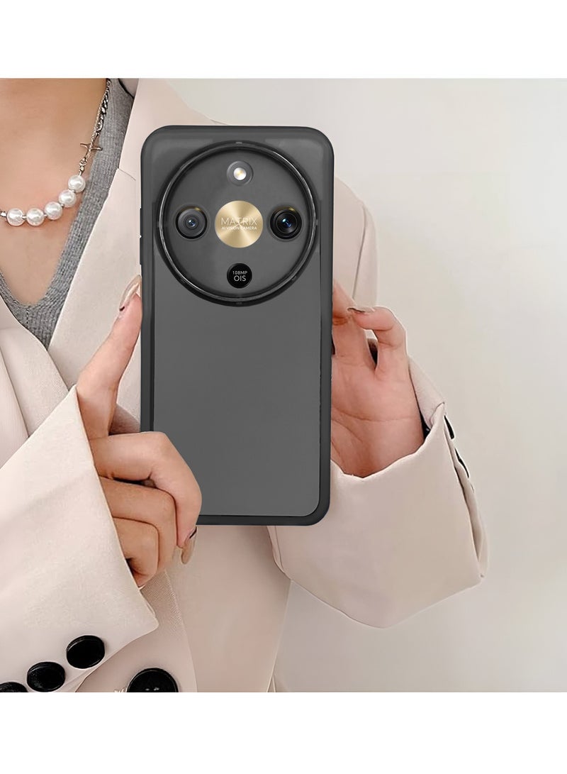 دبليو تيك غطاء خلفي للهاتف شفاف ناعم مع حماية عدسة الكاميرا من السيليكون فائق النحافة لهاتف Honor X9d / Honor X70 5G 2025، تصميم أنيق مع إطار كاميرا مطلي بالكهرباء - أسود - Image 4