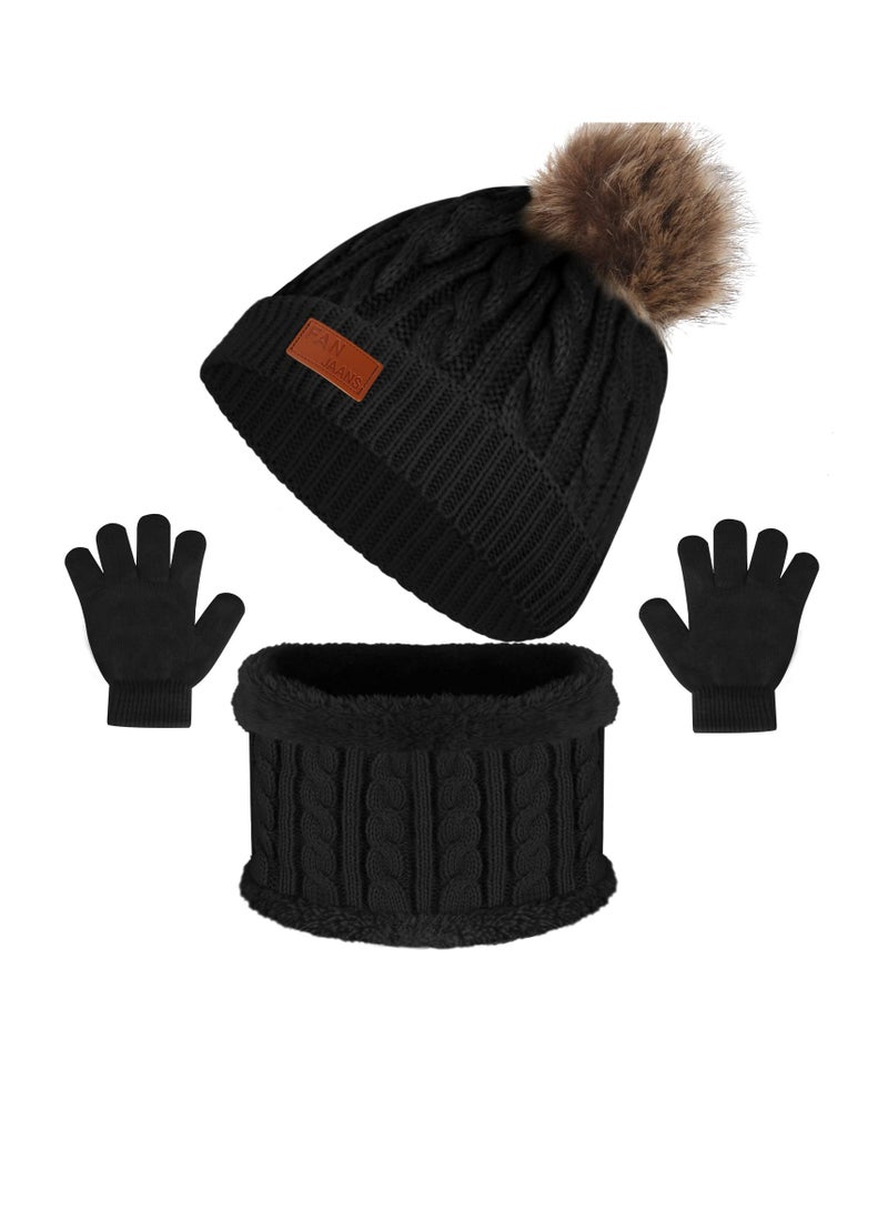 KASTWAVE Kids Winter Hat Scarf Gloves Set - Image 1