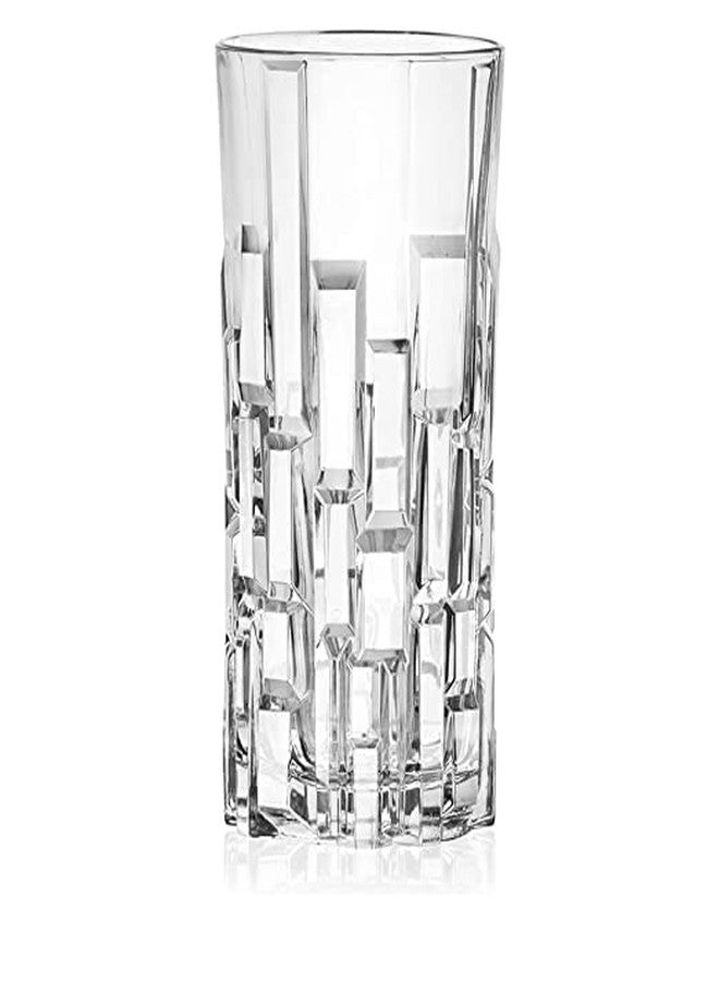 VILON Italian Premium Top Drink Pisa Water and Juice Glasses Set of 6, Drinking Stylish and Crystal Highball Glasses for Water, Juice and Cocktails | 300ML | Transparent - Image 1