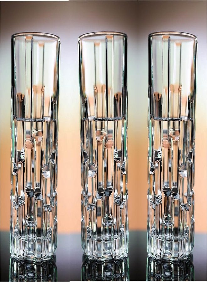 VILON Italian Premium Top Drink Pisa Water and Juice Glasses Set of 6, Drinking Stylish and Crystal Highball Glasses for Water, Juice and Cocktails | 300ML | Transparent - Image 4