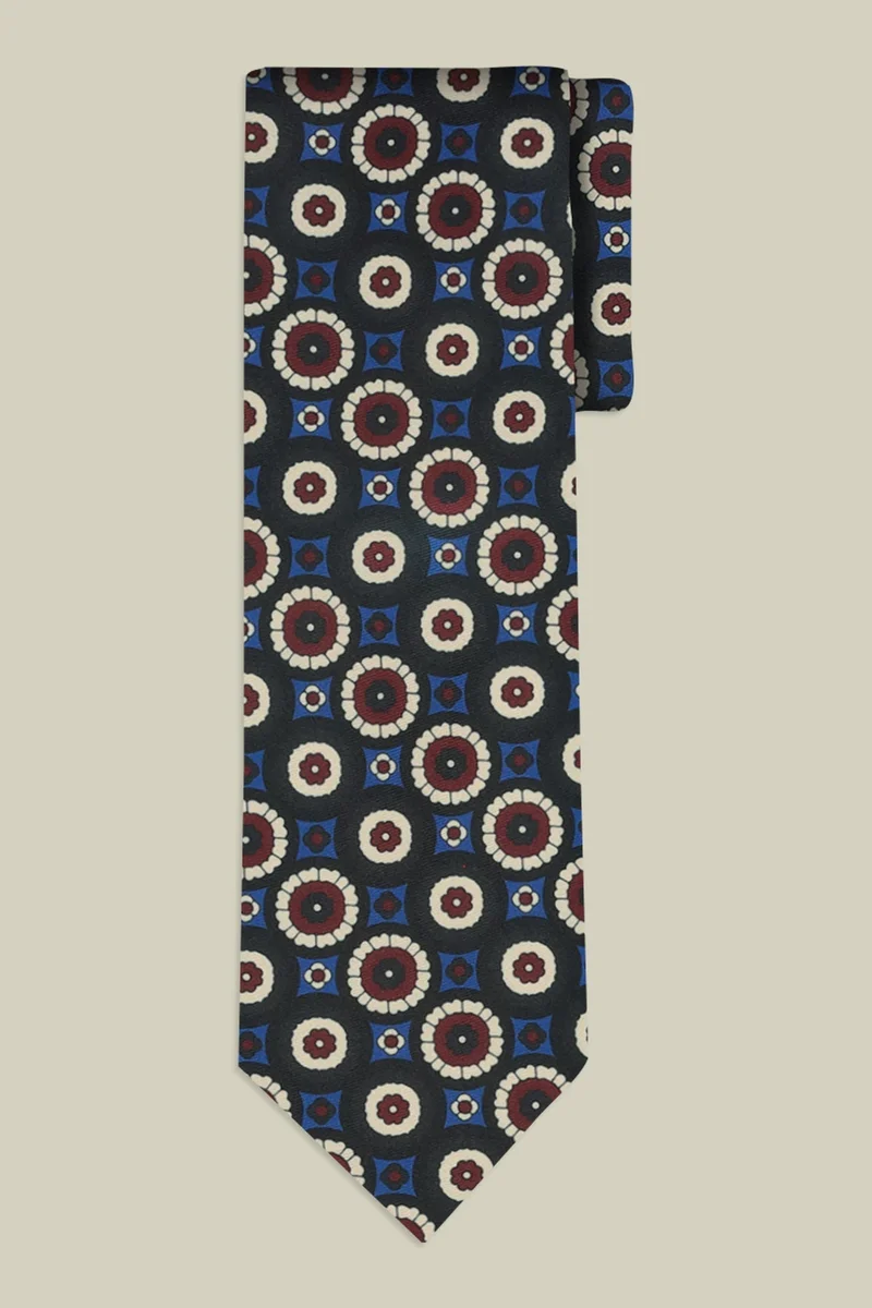 Doppelganger Men's tie with macro geometric patterns - Green