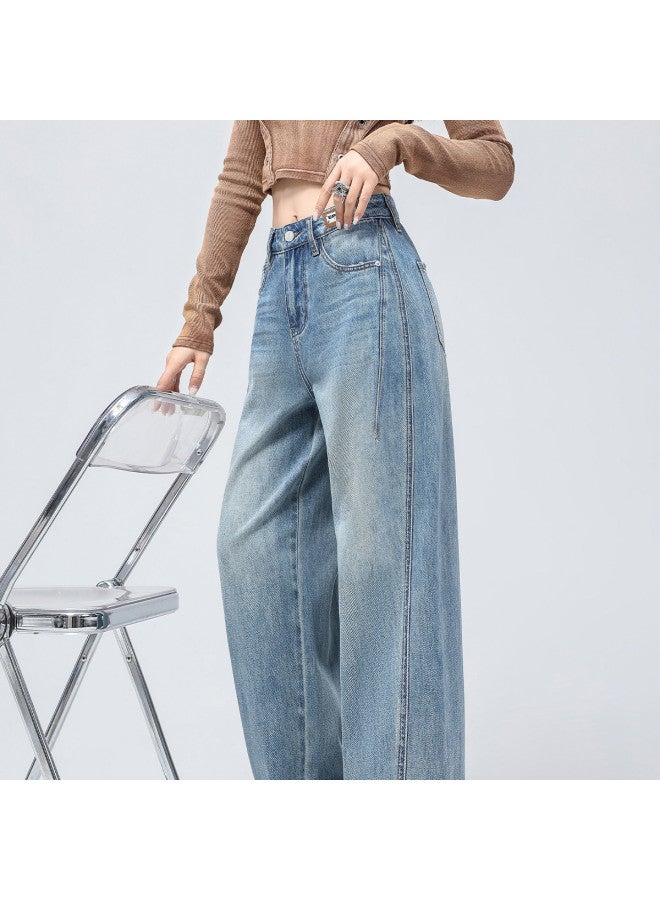 EPTISON Loose Straight Leg Jeans For Women 2025 Summer High Waist Versatile Drapey Slimming Straight Leg Pants - Image 5