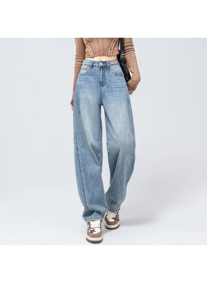EPTISON Loose Straight Leg Jeans For Women 2025 Summer High Waist Versatile Drapey Slimming Straight Leg Pants - Image 3