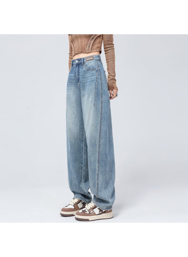 EPTISON Loose Straight Leg Jeans For Women 2025 Summer High Waist Versatile Drapey Slimming Straight Leg Pants - Image 4