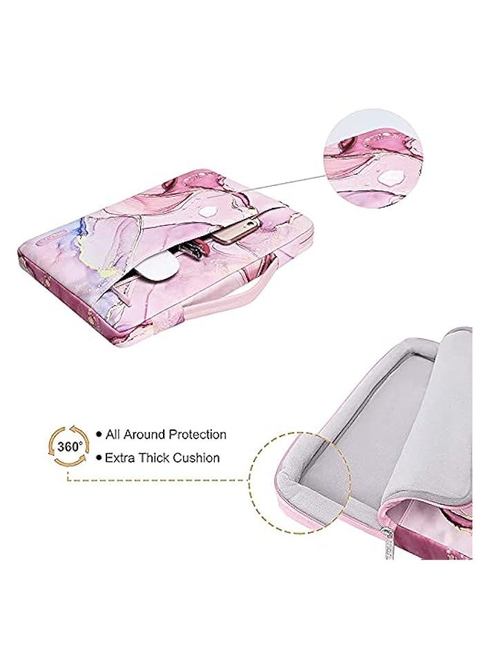 Mosiso 360 Protective Laptop Sleeve Bag Compatible with MacBook Air 15 inch M2 A2941 2023 / Pro 16 inch 2023-2019 M3 A2991 M2 A2780 M1 A2485 A2141, 15-15.6 inch Notebook with Belt Marble MO-MBH216  - Image 2