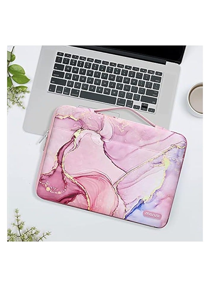 Mosiso 360 Protective Laptop Sleeve Bag Compatible with MacBook Air 15 inch M2 A2941 2023 / Pro 16 inch 2023-2019 M3 A2991 M2 A2780 M1 A2485 A2141, 15-15.6 inch Notebook with Belt Marble MO-MBH216  - Image 5