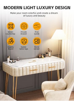 Modern Bedroom Vanity Table with Dual Drawer Storage White Dressing Table Multifunctional Table Computer Table and Desk - pzsku/Z14F4036A5233D9DEA87BZ/45/_/1736921073/ca5b0e30-a322-43ac-8945-7449b563e525