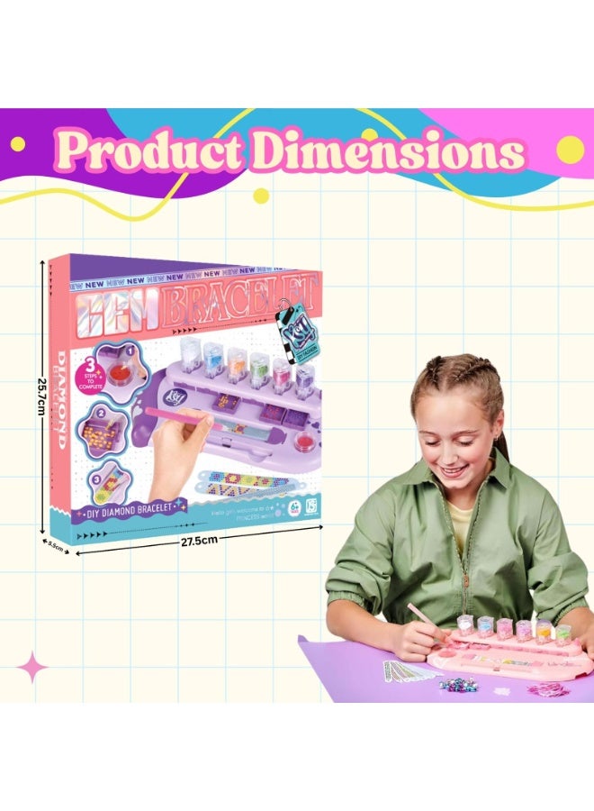 Home Smart Home Smart Diamond Bracelet Kit for Toddlers Make your Own Diamond Bracelets 40Pcs Bracelet Kit has Hand Strip, Non Slip pad, Drill pen, Strings, Gems, Silicon Rings, Heart beads, thread threader, Gem funnel, and Gem Drawers perfect for gift.  - Image 2