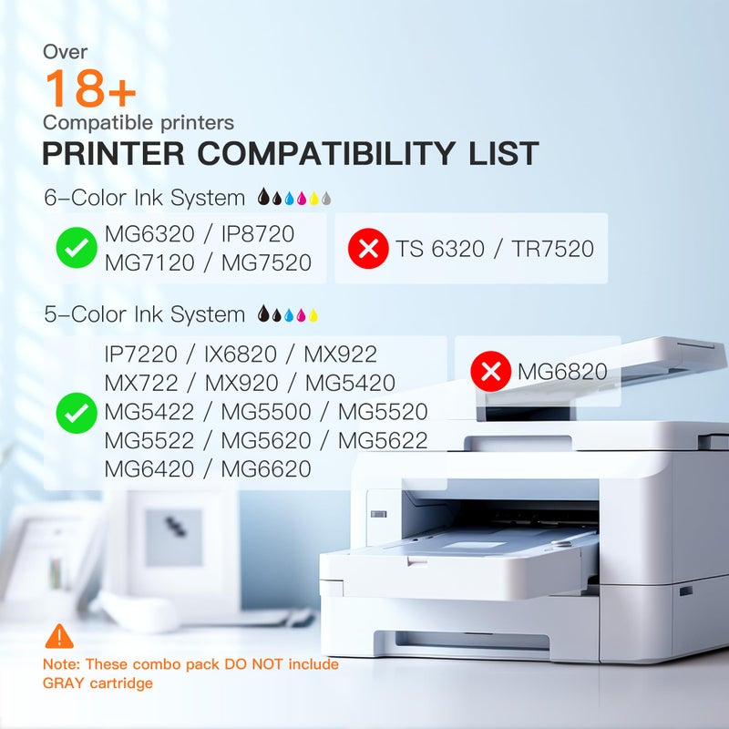 E-Z Ink Compatible Ink Cartridges Replacement for Canon 250 251 XL PGI-250XL CLI-251XL to use with PIXMA MX922 MX920 IX6820 MG5520 MG7520 IP8720 MG6620 MG6320 MG7120 (15 Pack) - Image 2