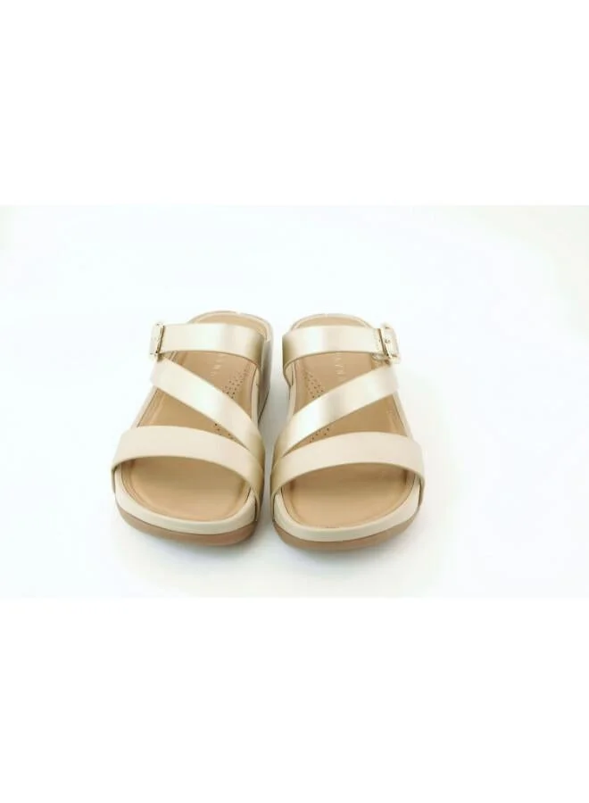 Zayna Gold 221-367 Zayna Women's Adjustable Slip-On Wedge Slides 25ABT105 Gold for Women | Best Price UAE