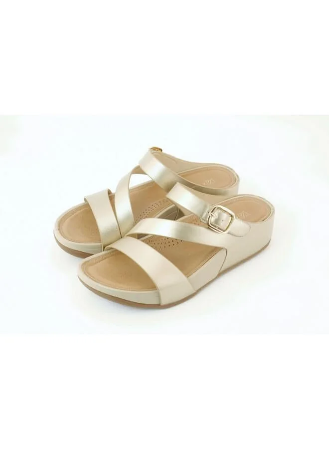 Zayna Gold 221-367 Zayna Women's Adjustable Slip-On Wedge Slides 25ABT105 Gold for Women | Best Price UAE