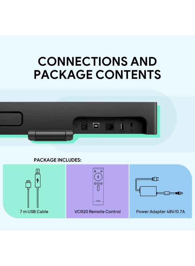 Yealink UVC34 Conference Room Camera 4K UHD Meeting Device 120°FoV Auto Framing Speaker Tracking AI Face Enhancement 8 Mic Arrays 5W High Fidelity Speaker All-in-one USB Video Bar - Image 5
